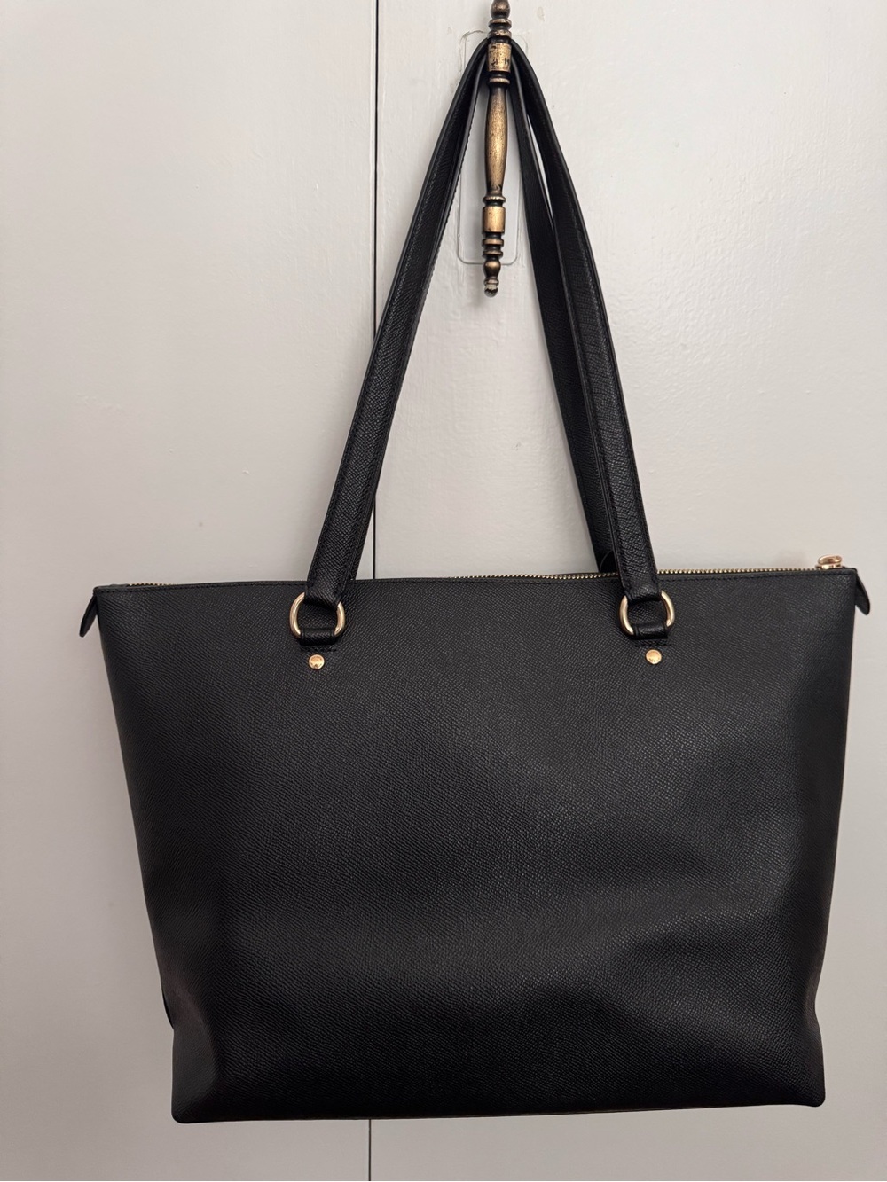 Coach Gallery Tote Bag In Black Cross Grain Leather - Picture 7 of 16
